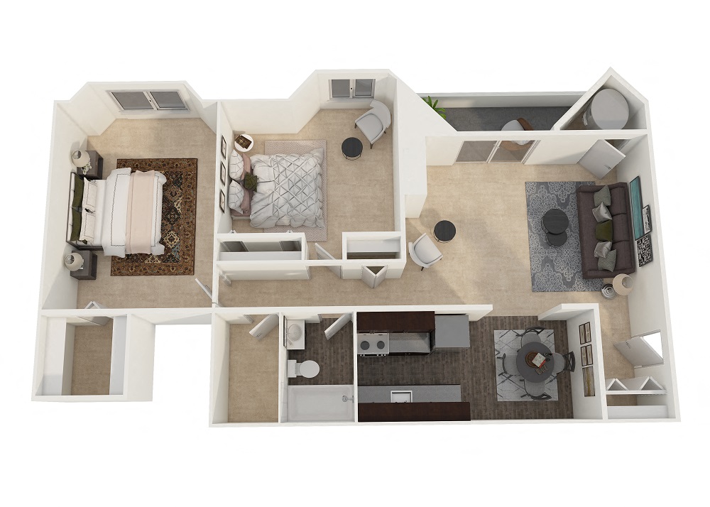 Stonington Court Apartments - Two Bedroom Floor Plan Picture